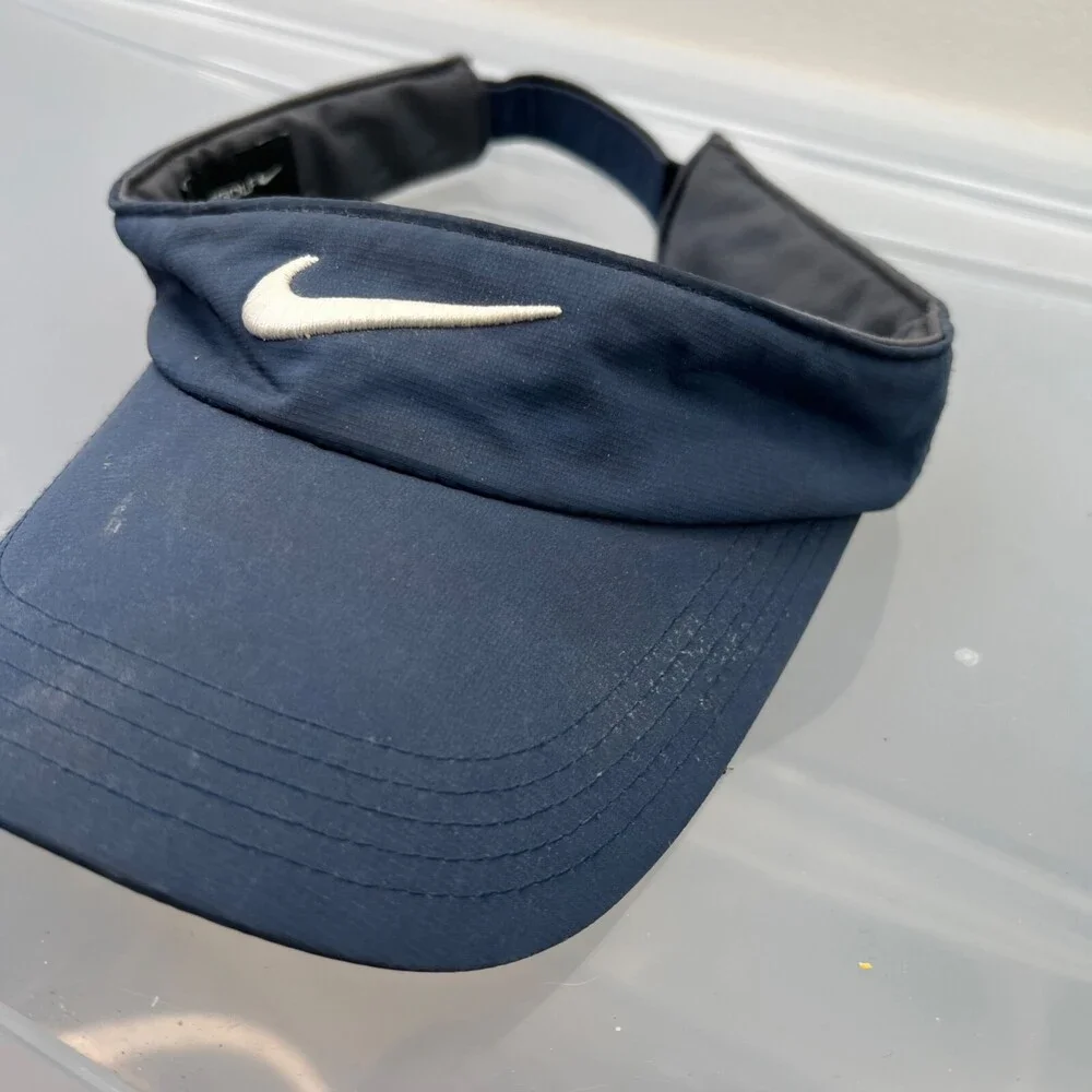 Nike Golf Visor Hat Mens One Size Blue Cap Adult Golf‎ Logo Sports Gear